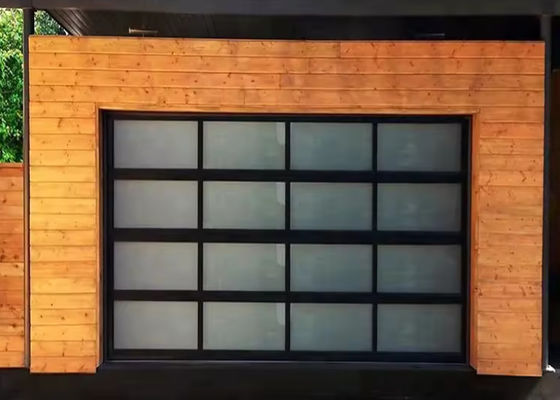Modern Double Glazing Aluminum Sectional Door with Manual Or Automatic Opening Glass Garage Doors