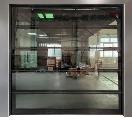 Modern Double Glazing Aluminum Sectional Door with Manual Or Automatic Opening Glass Garage Doors