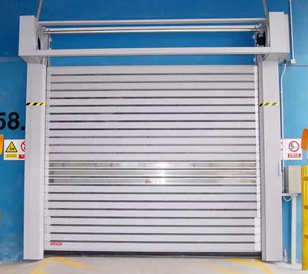 PLC Controlled Speed Spiral Door Aluminum Alloy Build 0.8m/s Opening Speed Metal Industrial Roll Up Door