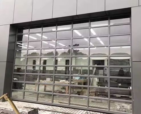 Modern Aluminum Sectional Door in Various Colors with Double Glazing Glass 9x8 9x7 16x7 Modern overhead full view