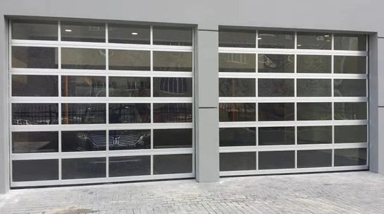 Modern Double Glazing Aluminum Sectional Door with Excellent Insulation Professional Manufacture Brown Color Glass Door