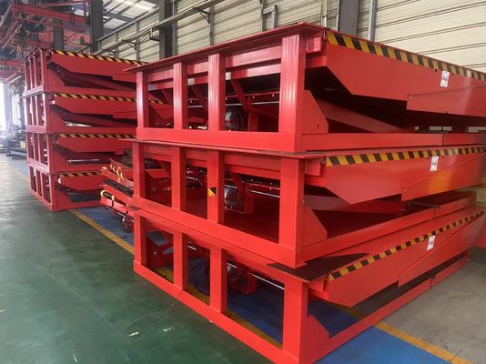 Customizable Loading Dock Leveler With Safety Chains / Electric Power Source 6T /10T Capacity Hydraulic