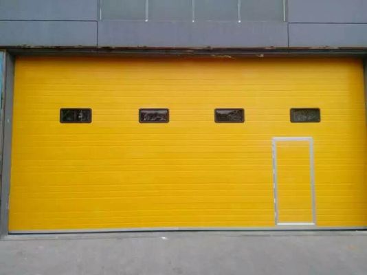 Powder coated Weather Sealed White Overhead Sectional Door with Safety / Security Features