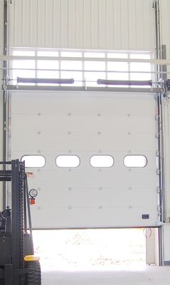 Powder coated Weather Sealed White Overhead Sectional Door with Safety / Security Features