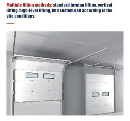 Powder Coated Sectional Overhead Doors With Polyurethane Insulation Vinyl / Brush Weatherstripping