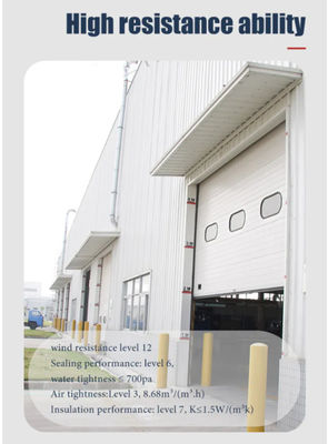 Powder Coated Sectional Overhead Doors With Polyurethane Insulation Vinyl / Brush Weatherstripping