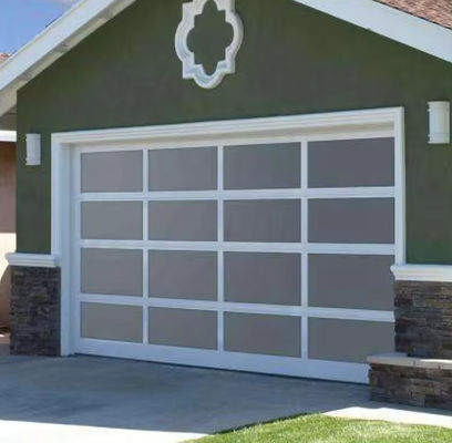 Watertight Aluminum Alloy Sectional Garage Door With Glass Panels Factory Price Frameless Aluminum
