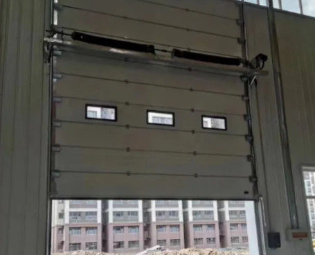 Gray Steel Insulated Sectional Commercial Garage Doors Industrial Vertical Lift Door