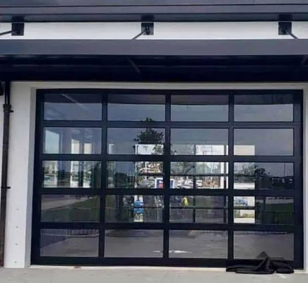 Modern Aluminum Glass Sectional Garage Door Secures With Sleek Sectional Design