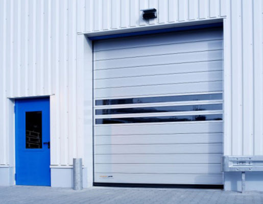 Commercial Sectional Overhead Doors Safety Edge Steel Automatic Formed For Fire Station