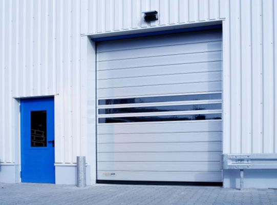 fast Speed Aluminum Spiral Door Safety Sensor PLC Control 0.75KW Motor Industrial Lifting Door