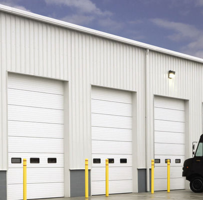 50mm-80mm Insulated White Steel Sectional Garage Doors with Aluminum Or Vinyl Threshold