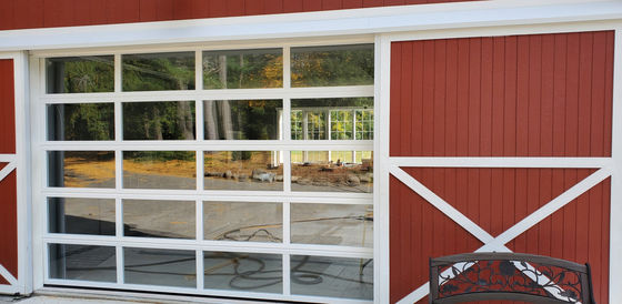 Double Glazing Aluminum Glass Sectional Garage Door Automatic Electric Rolling Exterior Aluminum Alloy Full View