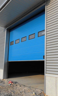 Wind Resistant White Powder Coated Insulated Steel Overhead Sectional Door