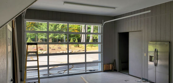 Glass Aluminum Sectional Garage Door With Insulation Custom Made Modern