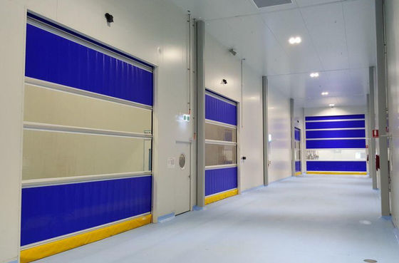 Noise Reduction High Speed PVC Roll Up Rapid Shutter Door 304 Stainless Steel Weather Resistance