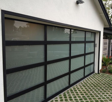 Manual Or Automatic Water Tightness Class 3 Transparent Glass Sectional Garage Door With Excellent Insulation