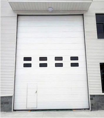 Aluminum Or Vinyl Threshold Commercial Sectional Doors With 50mm-80mm Thickness And Polyurethane Foam Insulation