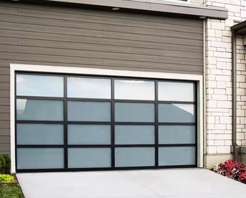Automatic Electric Rolling Exterior Safety High Water Tightness Class 3 Transparent Garage Door Glass Sectional Garage Door