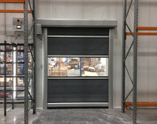 Low Maintenance High Speed PVC Roll Up Rapid Shutter Door 304 Stainless Steel Material For Thermal Insulation