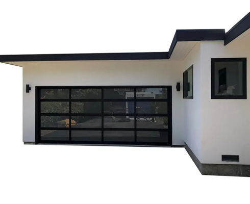 High Safety Opening Type Manual Or Automatic Water Tightness Class 3 Transparent Glass Sectional Garage Door Modern Customized Intelligent Operation Garage Gate