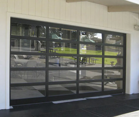 High Safety Opening Type Manual Or Automatic Water Tightness Class 3 Transparent Glass Sectional Garage Door Modern Customized Intelligent Operation Garage Gate