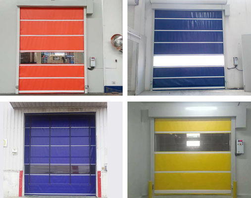 High Speed PVC Roll Up Rapid Shutter Door 304 Stainless Steel Material Manual Operation Insulation