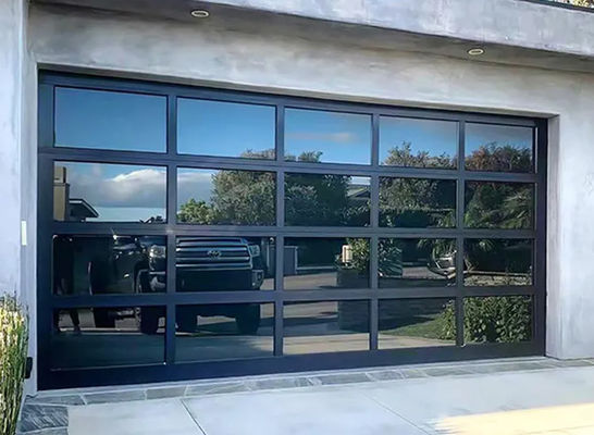Water Tightness Class 3 Transparent Glass Sectional Garage Door For Residential House Enhance Home's Curb Appeal