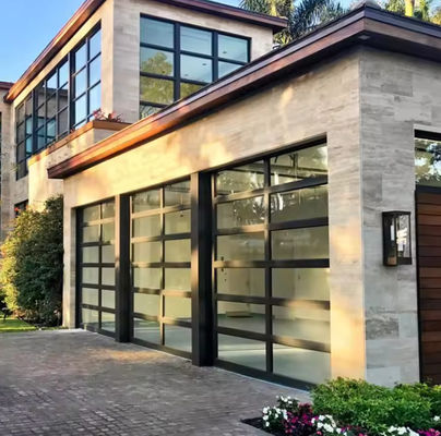 Water Tightness Class 3 Transparent Glass Sectional Garage Door For Residential House Enhance Home's Curb Appeal