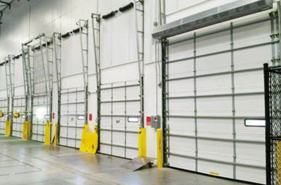Steel Automatic Roller Door 50mm-80mm Thickness Insulated Sectional Garage Door Commercial With Flat Or Contoured Panel Design