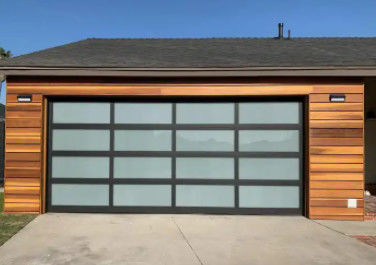 Powder Coating Water Tightness Class 3 Transparent Glass Sectional Garage Door Customized