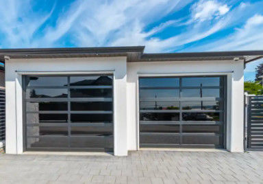 Powder Coating Water Tightness Class 3 Transparent Glass Sectional Garage Door Customized
