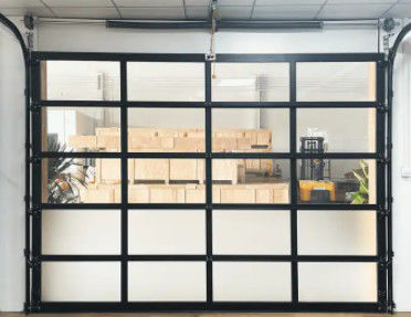 Water Tightness Class 3 Transparent Glass Sectional Garage Door Noise Free