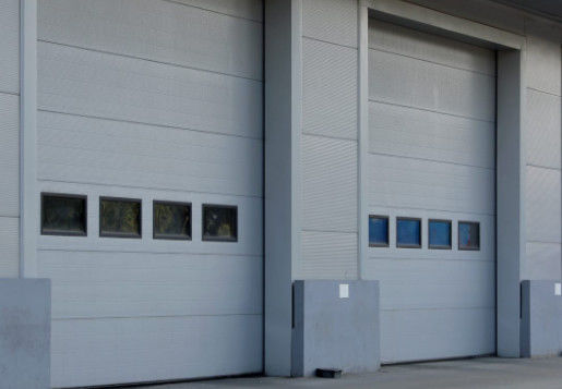 Fire Station Commercial Sectional Overhead Doors High Security Lock Automatic Formed Sectional Steel Doors