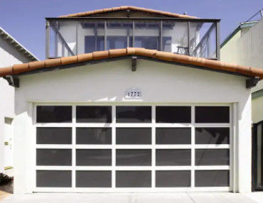 Modern Design Style Water Tightness Class 3 Transparent Glass Sectional Garage Door With Powder Coating