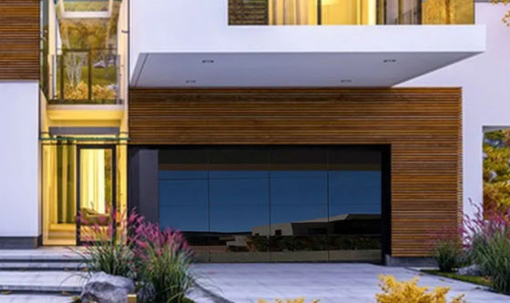 Water Tightness Class 3 Transparent Glass Sectional Garage Door For Residential Houses Manual Or Automatic Performance