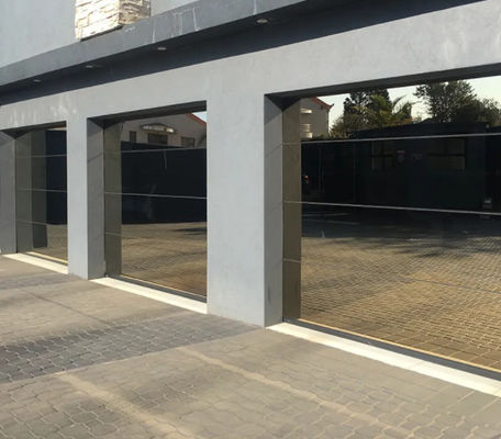 Customized Commercial Double Glazing Glass Sectional Garage Door With Water Tightness Class 3 And Manual Or Automatic