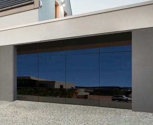 Manual Or Automatic Opening Water Tightness Class 3 Transparent Garage Door Aluminum Alloy Glass Material