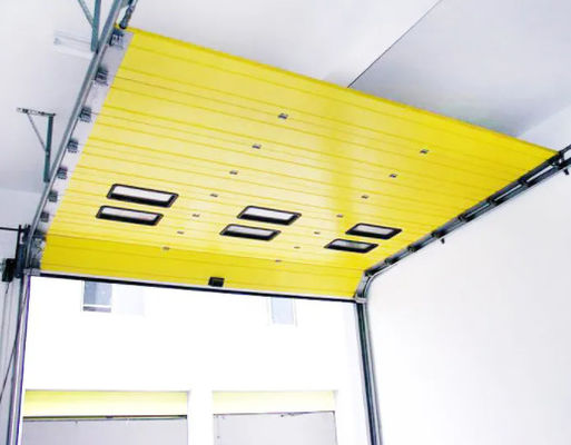 Wind Resistant Fire Station Industrial Sectional Doors Automatic Formed Technology Noise Reduction