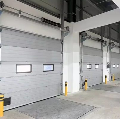 Commercial Automatic Warehouse Fire Station Industrial Sectional Doors Wind Resistance Automatic Formed Steel Material