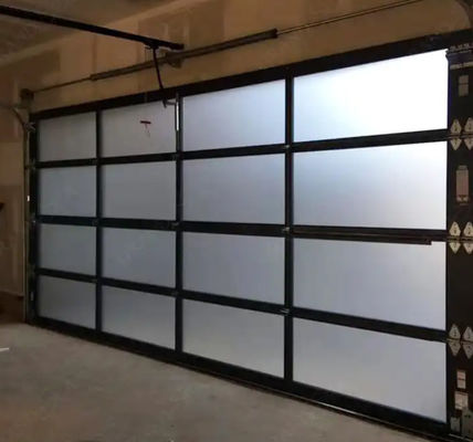 Full View Sectional Garage Door Customized Water Tightness Class 3 Transparent Aluminum Alloy