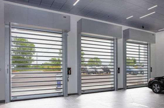 Aluminum Transparent High Speed Spiral Door Customized Safety Efficiency