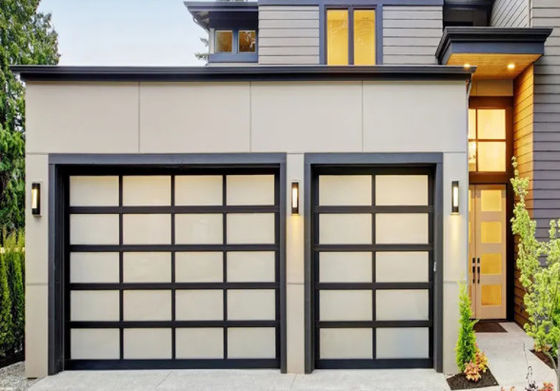 Sectional Door Style Water Tightness Class 3 Transparent Sectional Garage Door Aluminum Alloy Glass Material