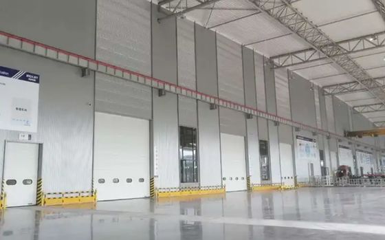 Fire Station Automatic Heavy-Duty Industrial Overhead Lifting Door | PU Panel Sectional Overhead Doors with Weather-sealed Design and Industrial Sectional Doors