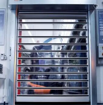 PLC Control Modern Powder Coated Aluminum High Speed Spiral Door Metal Windproof Feature Finished Polymer Material