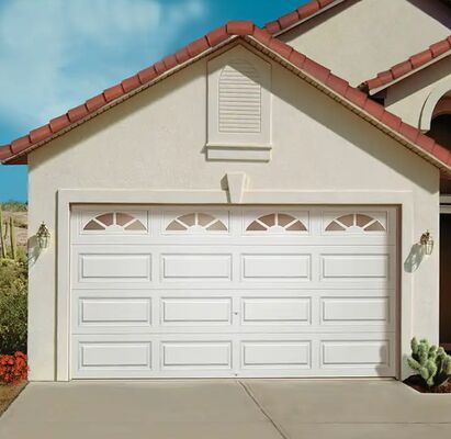 Commercial Sectional Overhead Doors Manual Automatic Fire Station Industrial Sectional Doors With Pedestrian Wicket Door And Vision Panels For Warehouse