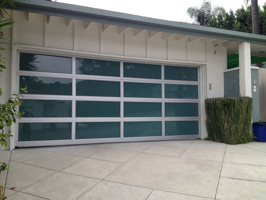 Villa Use Frosted Aluminum Sectional Door Easy Installation Break Prevention