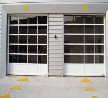 40mm Glass Aluminum Sectional Door Wind Resistance Class 3 For Fire Station