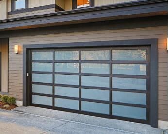 Wind Resistance Aluminum Sectional Doors Modern sectional overhead full view Smooth Insulated Glass Garage door