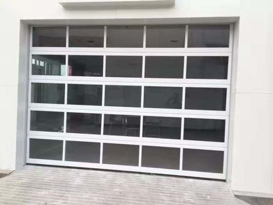 40mm Glass Aluminum Sectional Door Wind Resistance Class 3 For Fire Station